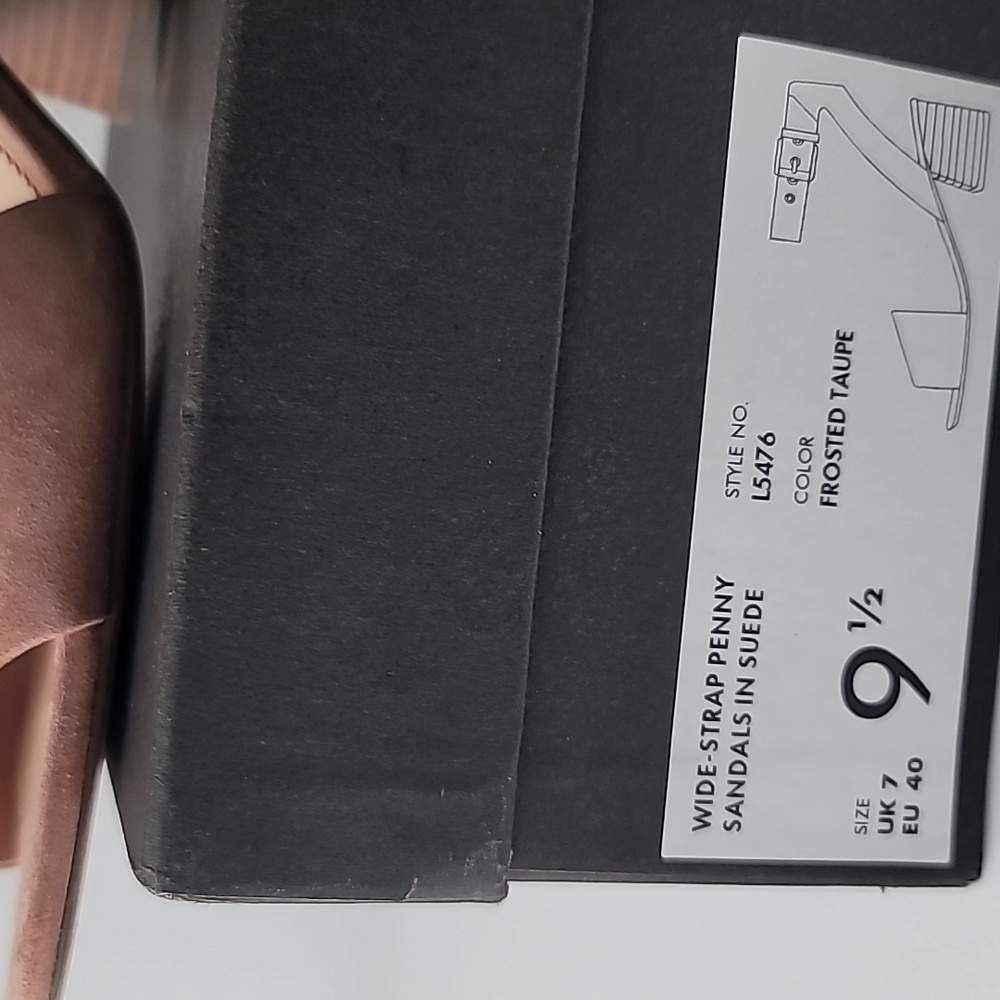 J. Crew Wide - Strap Penny Sandals in Suede, Frosted Taupe, 9.5 - Picture 12 of 13